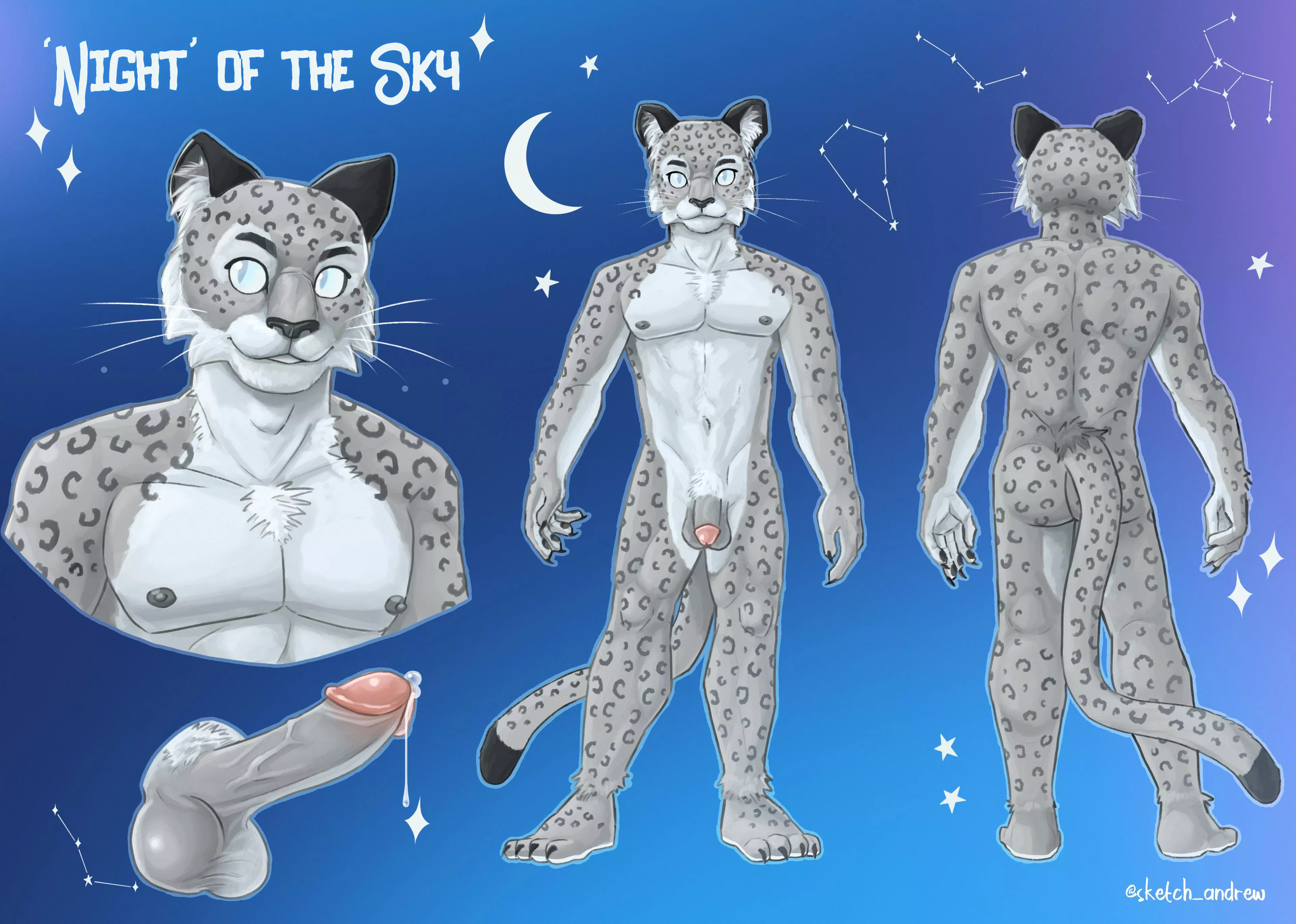Sharing a furry reference sheet commission I did (Artist: Me @sketch_andrew on X) posted by FlamingoImportant675