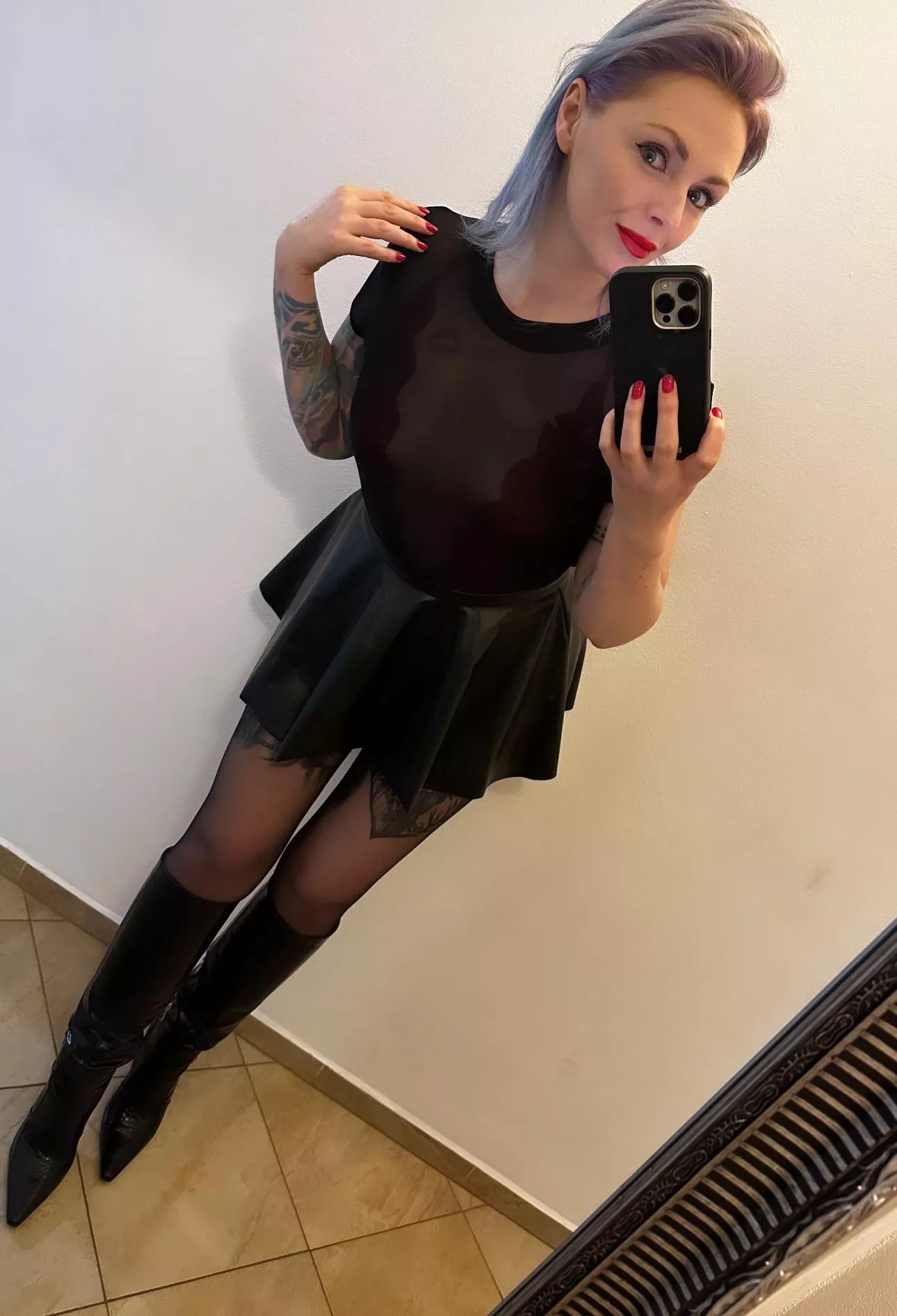 Always feeling cute in knee high leather boots  posted by theinkedsiren1