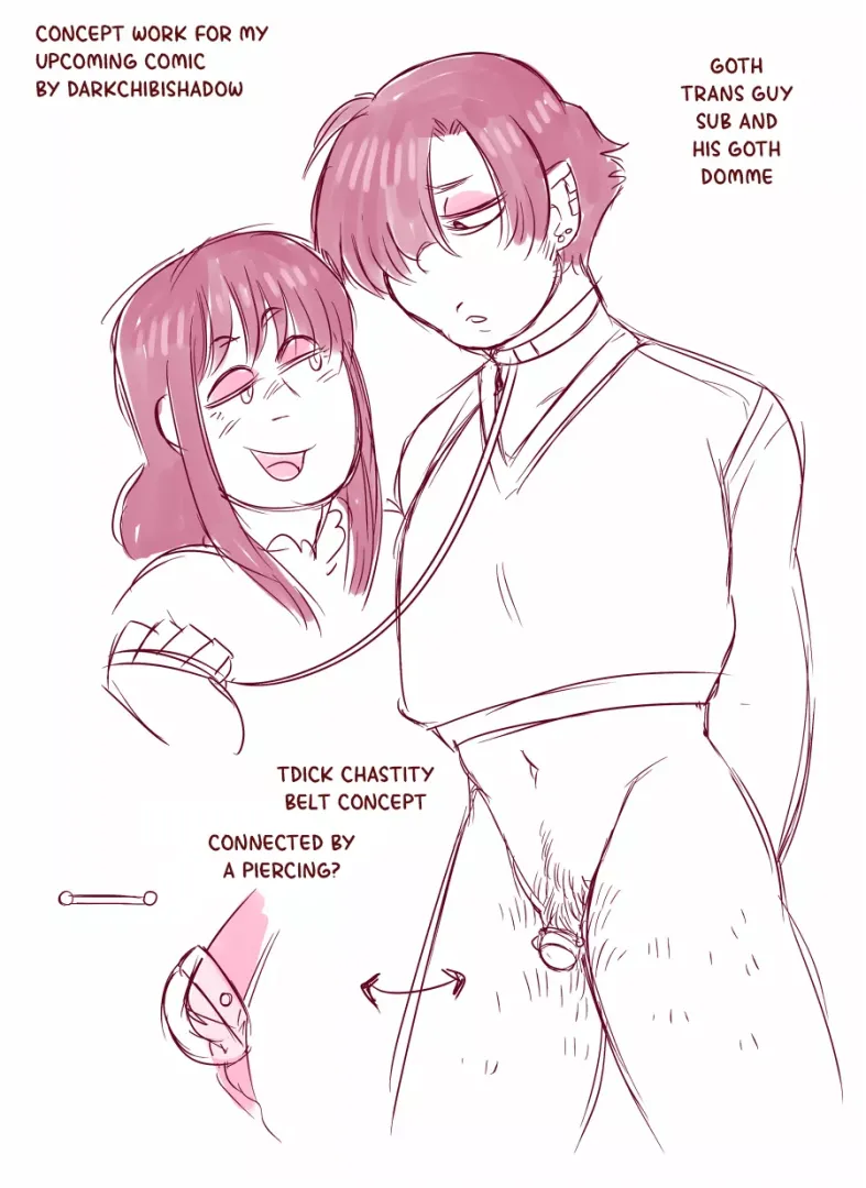 Concept work for an upcoming comic starring this trans guy and his domme! posted by DarkChibiShadow