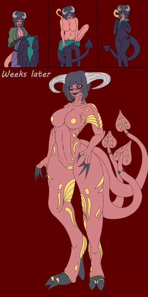 haven't drawn in awhile, figured id trying make a transformation off one of my ocs to try get back into the swing of things, figured a few people here would like it so here it is by Torviae