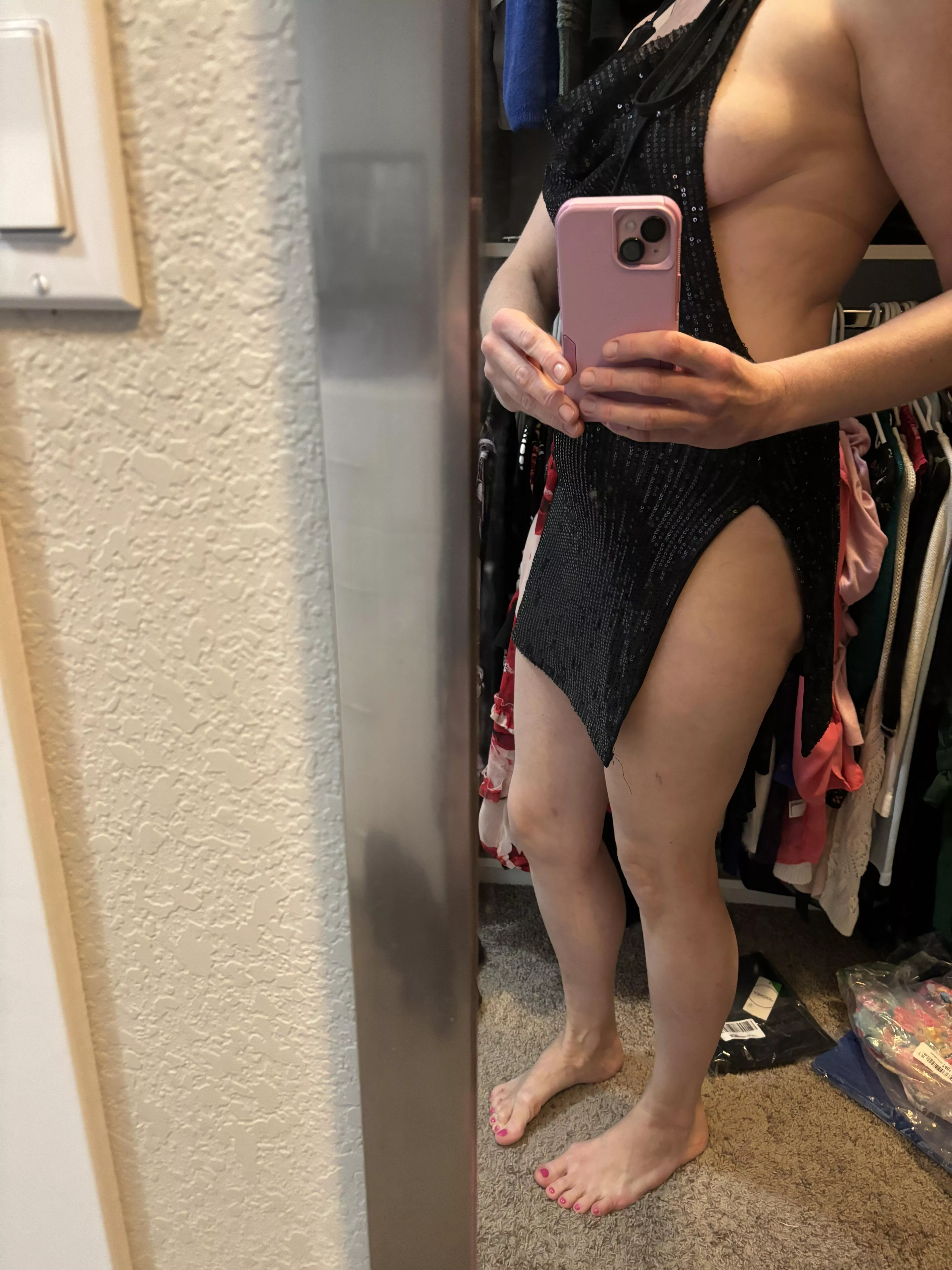 Trying on dresses for your husband… posted by HottestPussyinPearls