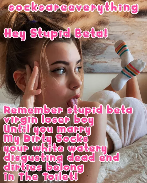 until you marry my dirty socks your white watery disgusting dead end dirties belong in the toilet! by SocksAreEverything