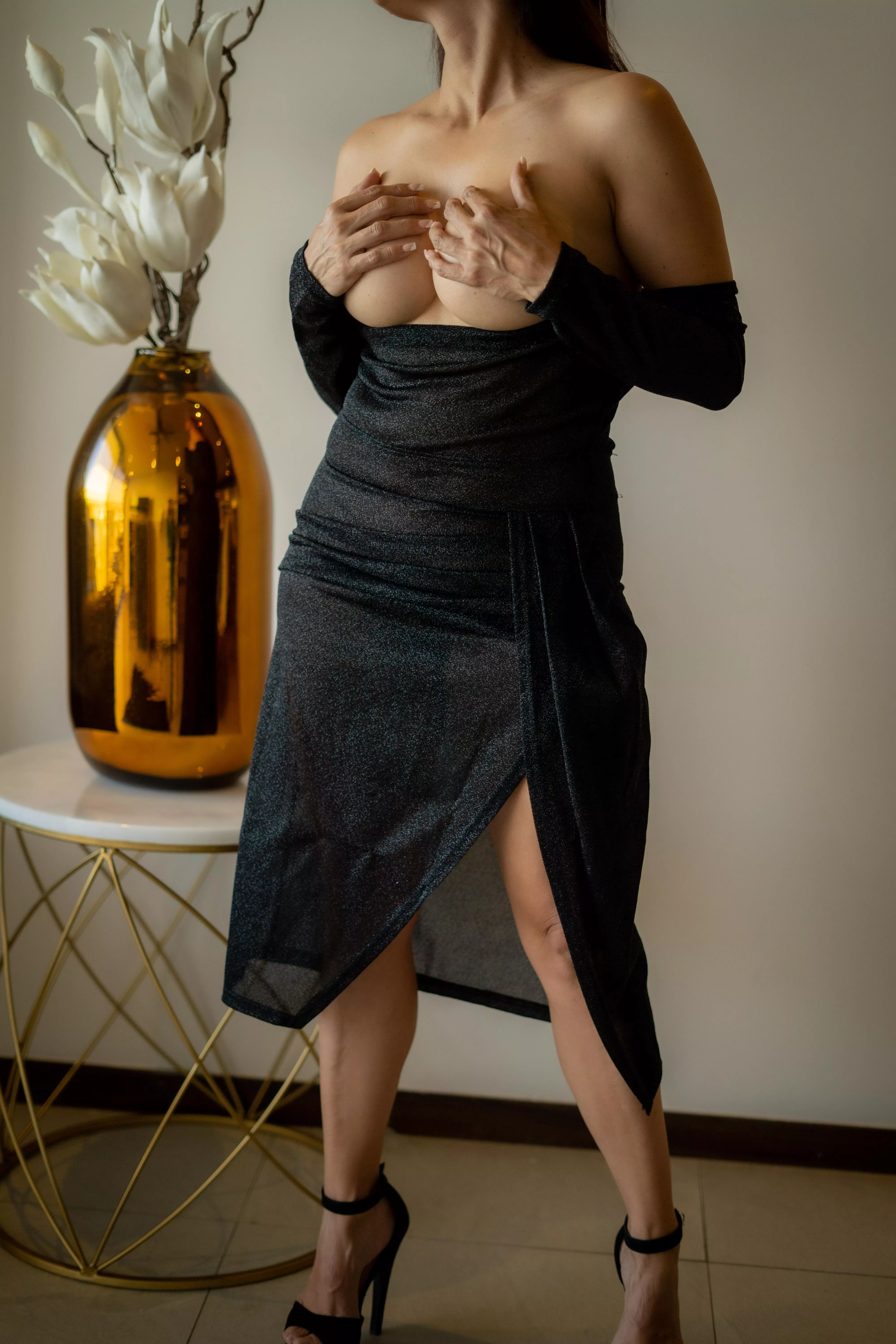 You'd love this dress, is kind of see through, big cleavage both at chest and leg area. posted by Chi_chona