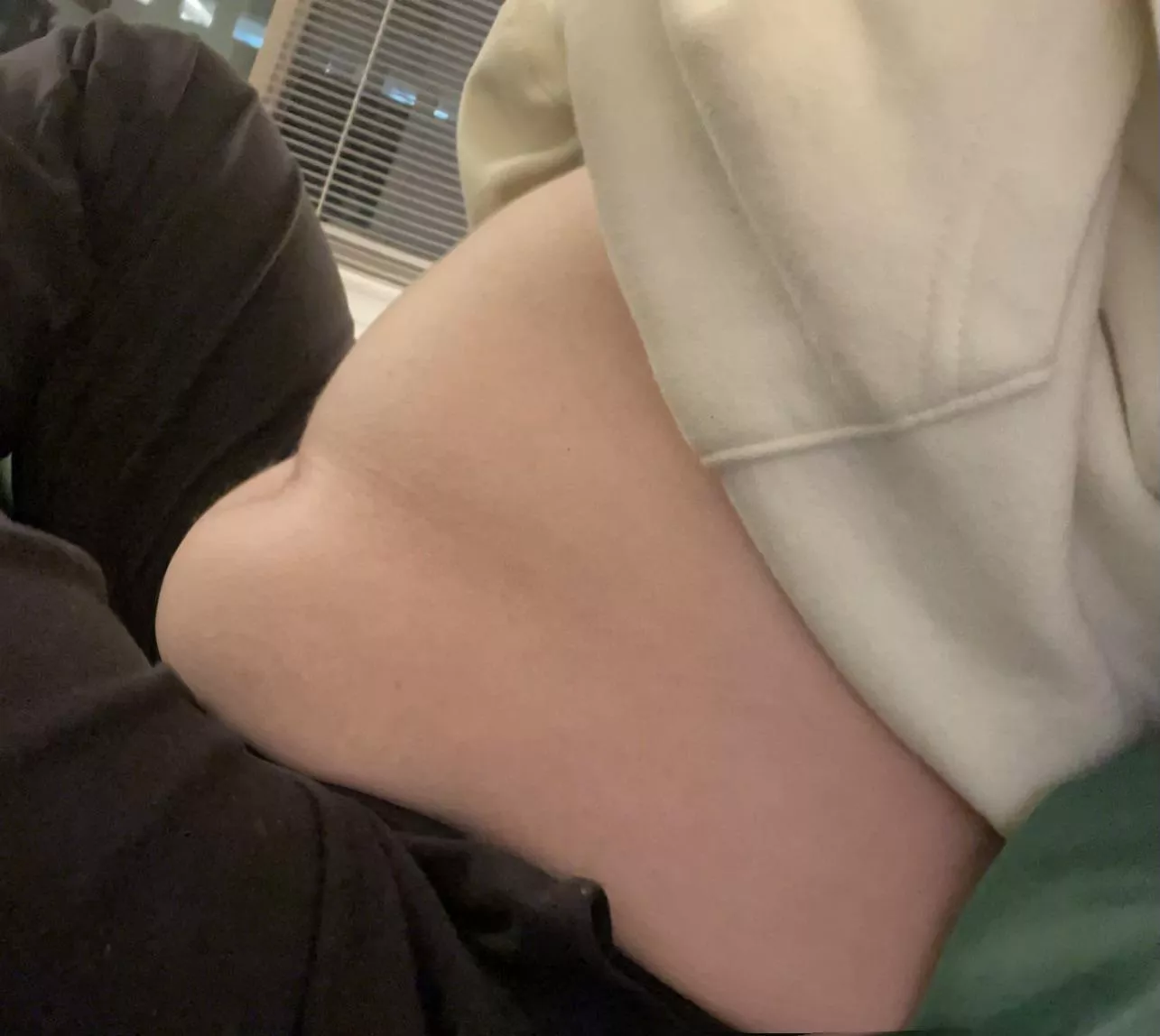 A whole wedge of Brie cheese is in this belly.. god I’m really softening myself up. Is that a double belly starting to form?? posted by msgrowingbelly