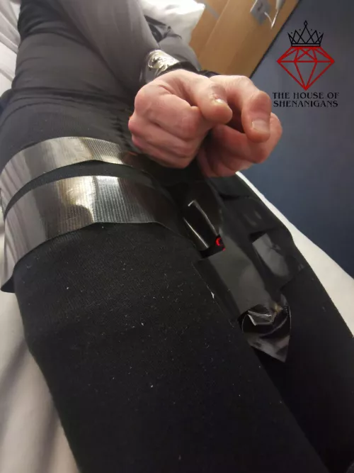 All tied up and nowhere to go u/submissive-siren and I love adding some vibration 😈 by Lady_Q_