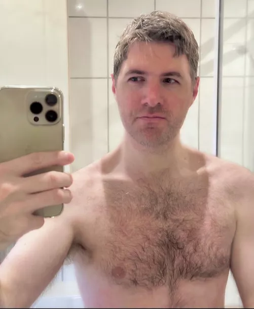 Bathroom selfie post showering by No_Contribution1489