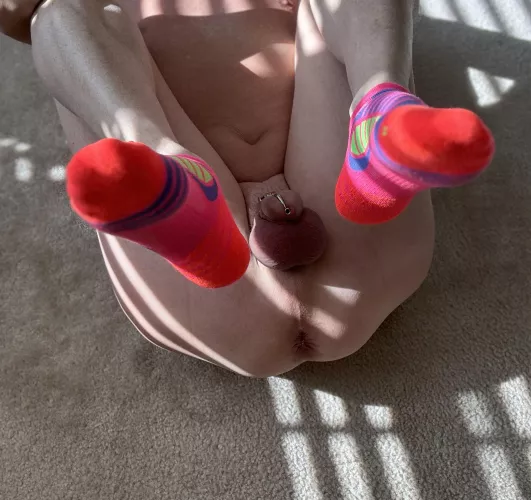 Day 14 of Locked for Lent! 2 weeks!!!! Milestone so chastity, socks and hole! by humiliatedboyslave