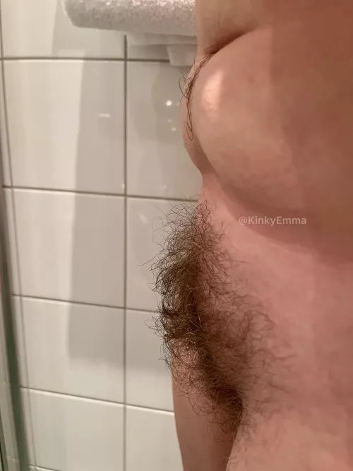 Follow my happy trail down to my big bush  by Kinkyemma00