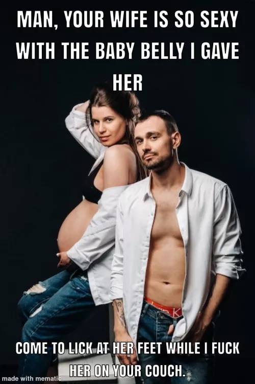 Friendly bull with preggo hotwife by Alone_Personality537