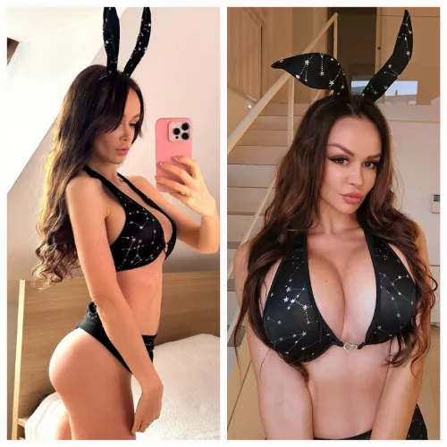 Then and now. On the left pic I had 675cc implants… they should’ve look much bigger, I wasn’t satisfied with my results at all.  by MissCataleyaRivers