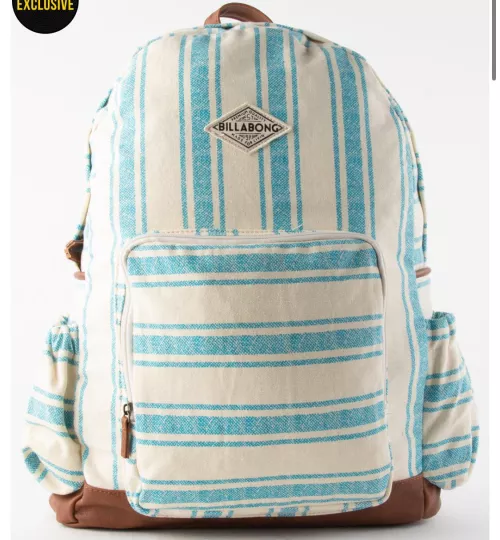 billabong blue and white striped backpack by -westiesrthebesties