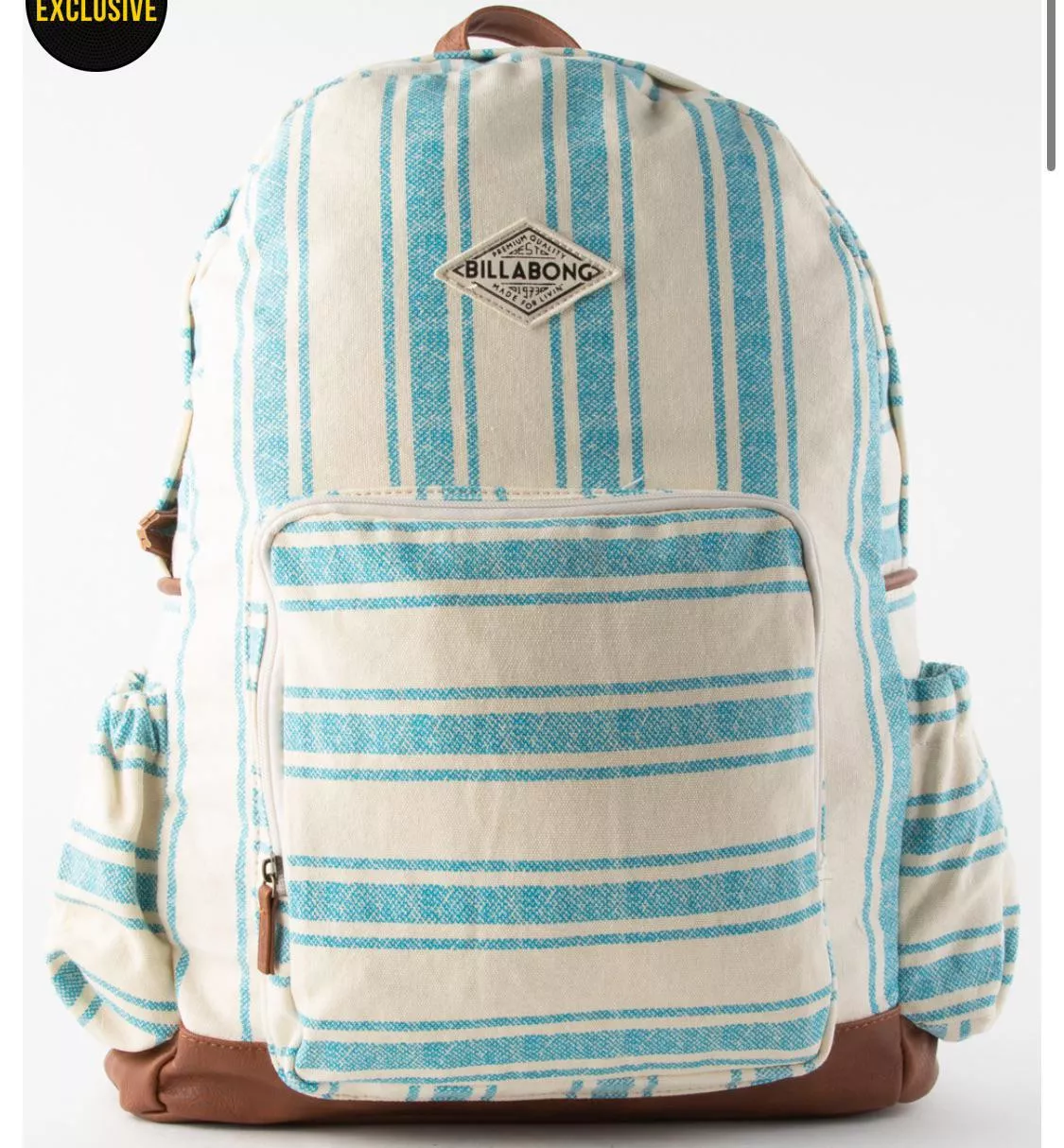 billabong blue and white striped backpack posted by -westiesrthebesties