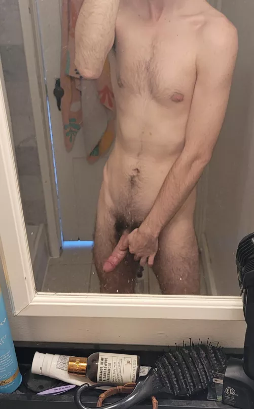 in the mirror admiring my body hair by sexgodloki