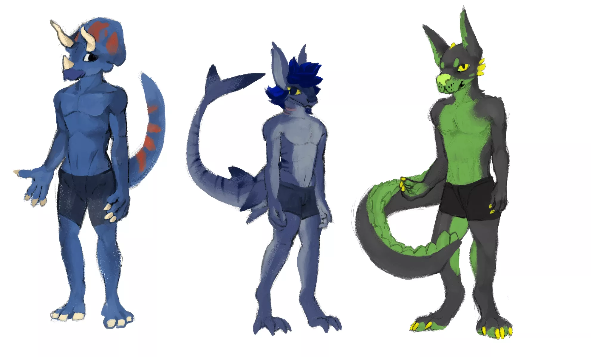 just bought clip studio paint and drew my goofy goobers to test it, definitely nicer to use than meibang (although would recommend both) - art by me posted by spindle-shank