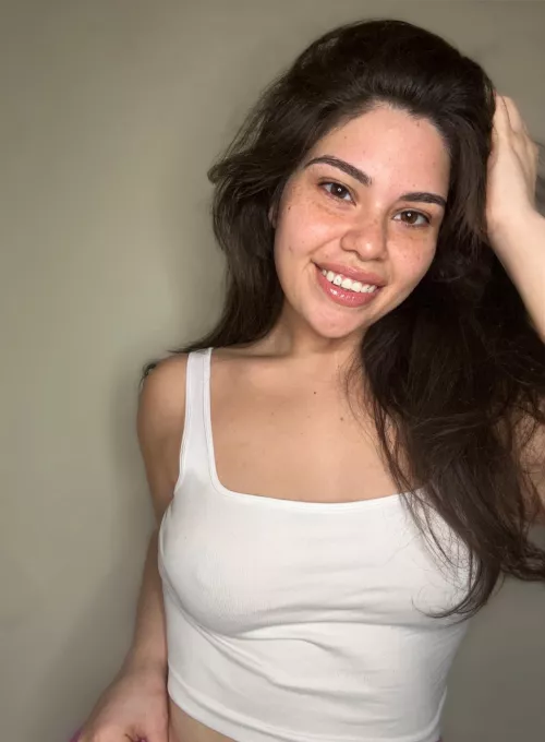 Braless in a white tank top yet again  by mollyzedolly