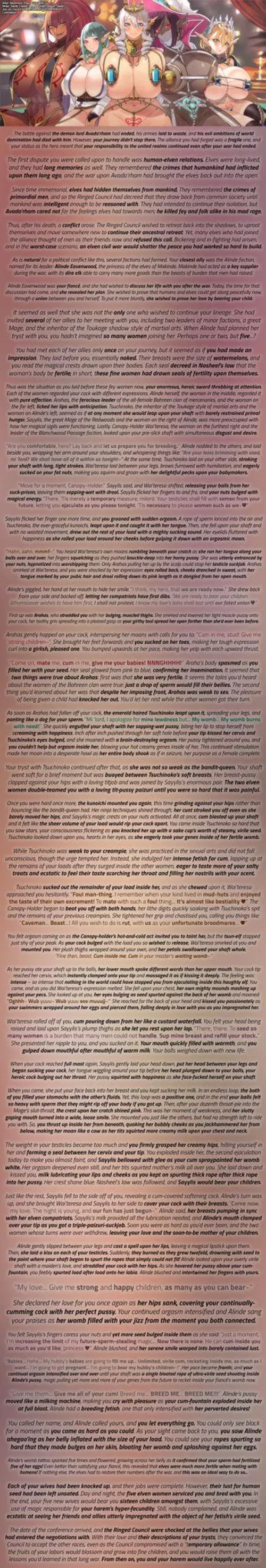 Breeding your Elven Harem [Commission] [Breeding] [Impregnation] [Human'd] [THICC] [Wholesome] by swirlin2048