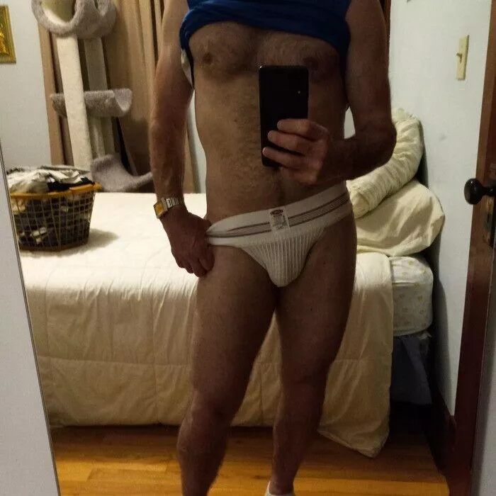 Don't exactly fill the pouch of this older Bike while trying to be sexy. posted by Aggravating-Trade799