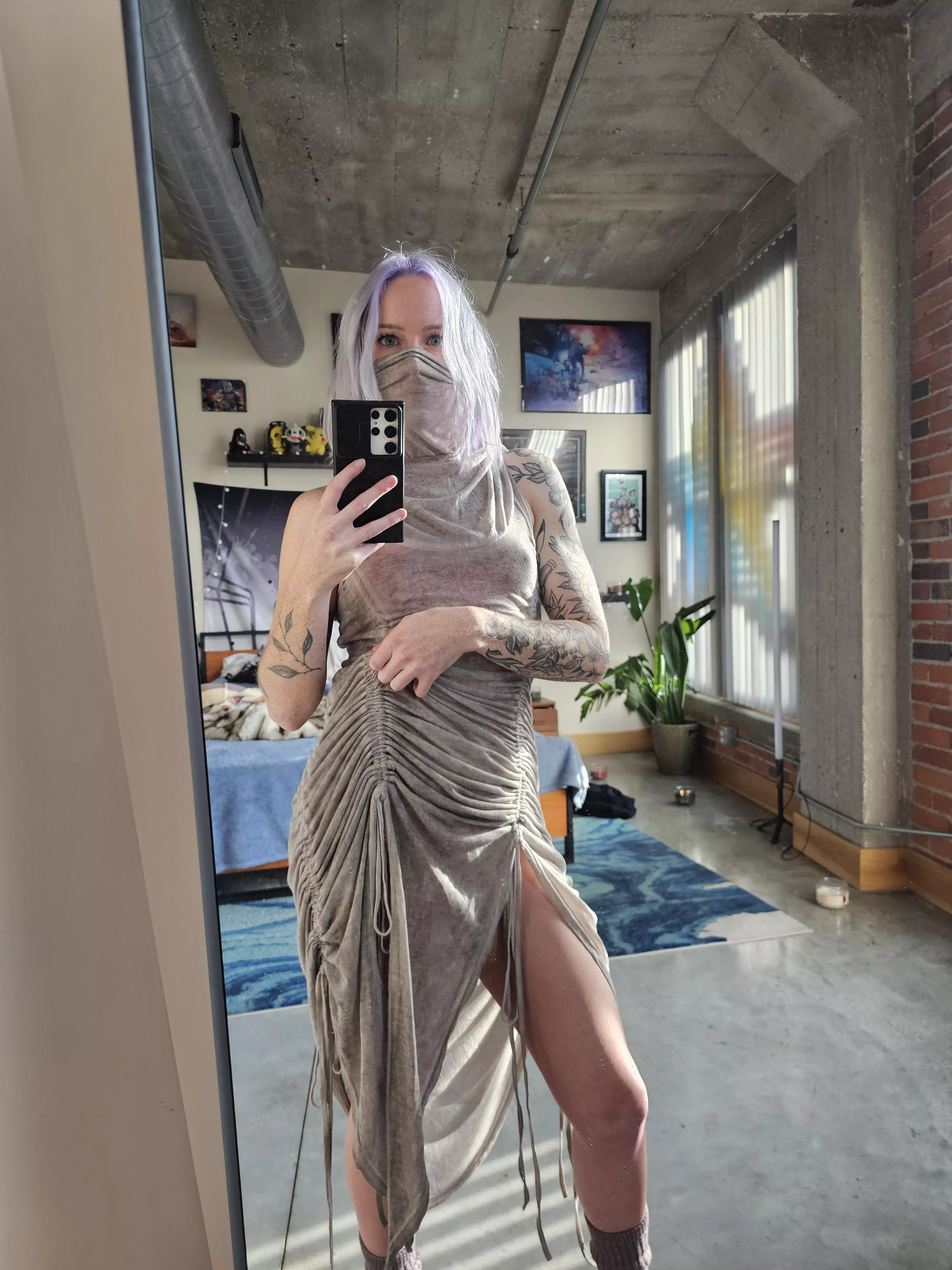 Icy purple hair + tattoos posted by _MyLittlePanda_