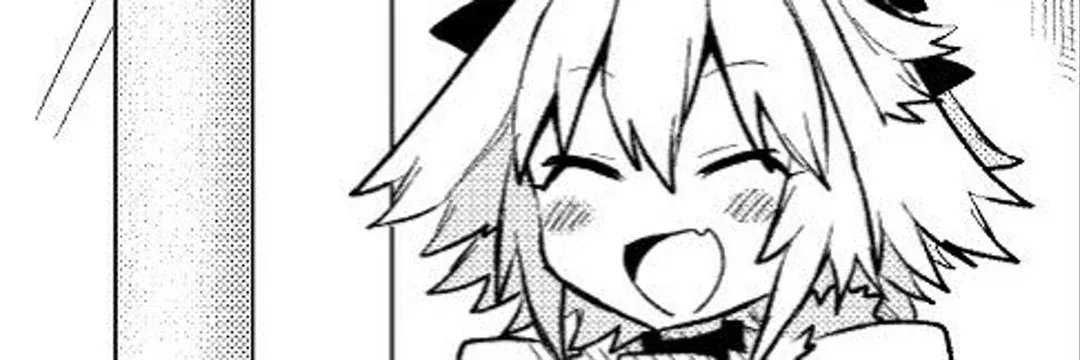 LF Mono Source: Astolfo (Fate Grand Order), fang. laughing, blushing, closed eyes, face, spiky hair, looking at viewer posted by hhpog