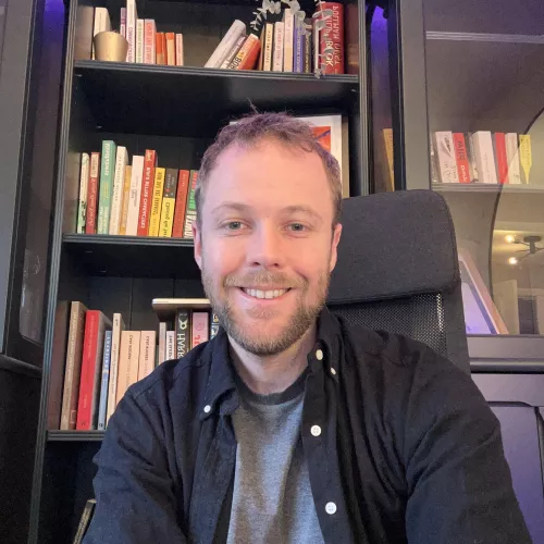 My smiling through the existential dread look  by Consciouspinkblob