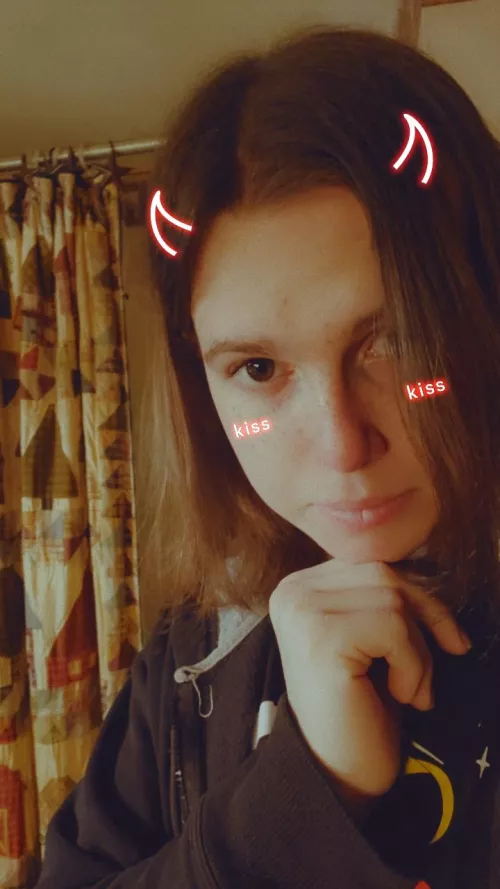 No makeup, no choker, no necklace, I do have a filter though, just me though. Whatcha think? by Fake_A-Smile