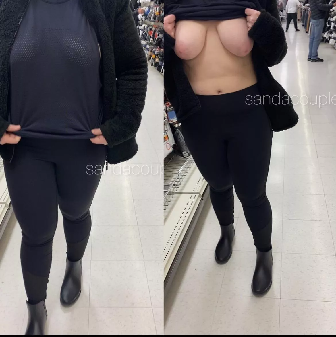 On/off titty flash in the men’s section, there was a lot of eye fucking going on 😏  posted by SandAcouple