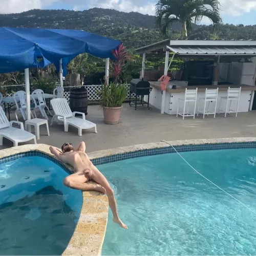 This is your greeting as you walk out to the pool. What is your next move? by naty_light