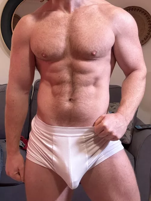 Describe my bulge in one word? by Bearded_alpha1