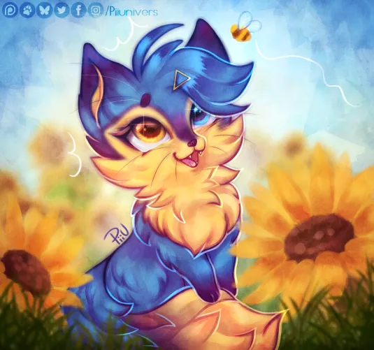 Himawari the Little Fox (artist: me @Piiunivers on Furaffinity/Bluesky/Twitter) by Piiunivers