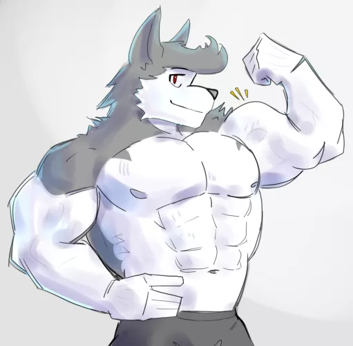 💪.  (art by me) by blueBEARY_uwu