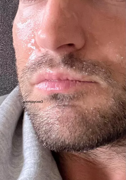 POV of the remnants of your cum that still glaze my nose and cheeks and beard after our heated cumkiss 😍🥰😘 by emjaycee3