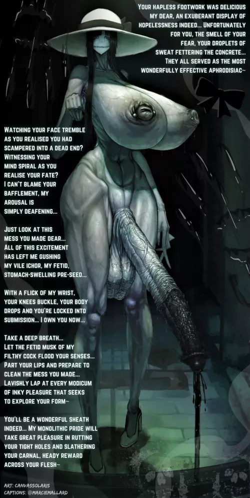 There's no hiding from her...

[Futanari] [POV] [Horror] [Piercings] [Noncon] [Filthy] [Black Sperm] [Barbed Penis] [Credits in Caption] by MarcieMallard