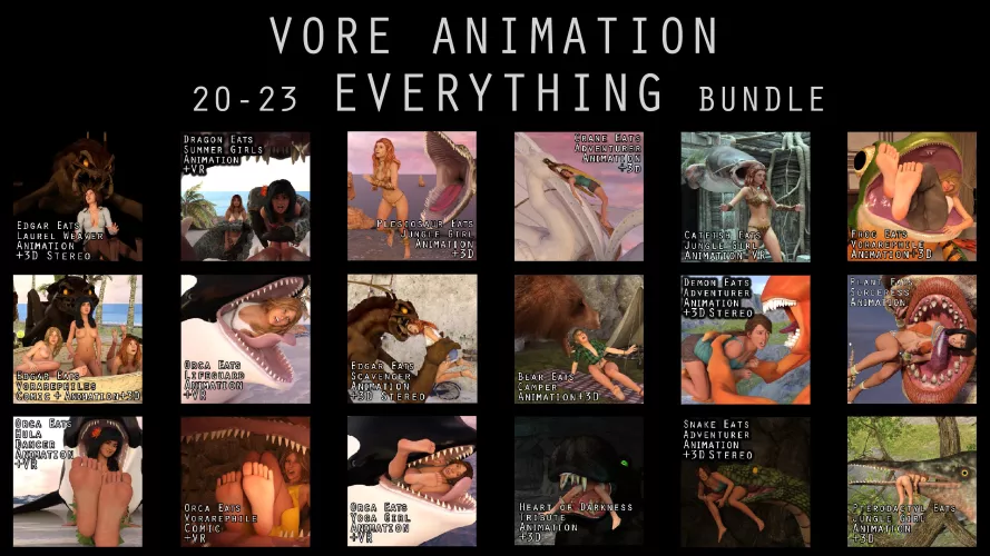 {Video} Vore Videos and Comic, Women Eaten by Dragon, Orca, Catfish, Trex, Demon, Crane, Bear, and others(?/Non-Human Preds)(F/Human)(Soft)(Oral)(unwilling)(nsfw)(OC: WormsignVore Animations) by WormsignVore