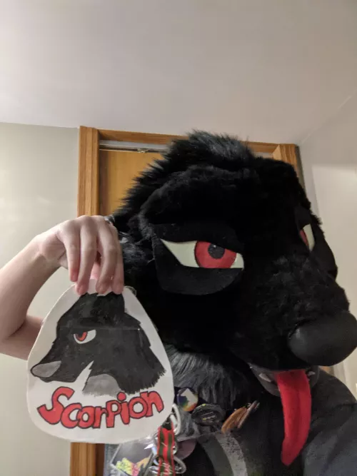 Wanted to show off a fursuit badge I made for my fursuit  by Expensive-Growth9950