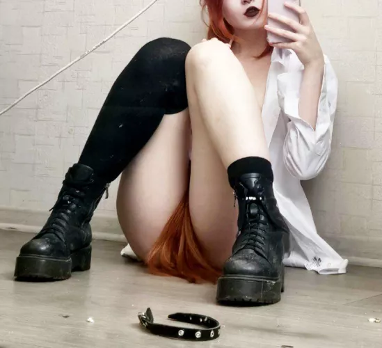 Will you put collar from floor on me or on yourself? by e1lie_grau