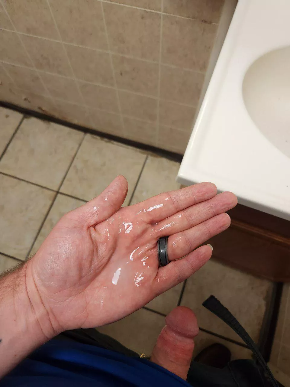 Cum in hand  posted by bamaman6688