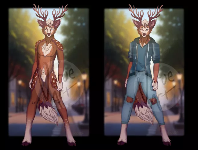 Jeremy the Wolf Deer: Commission (done by me: VerveArt) by Anim0ski