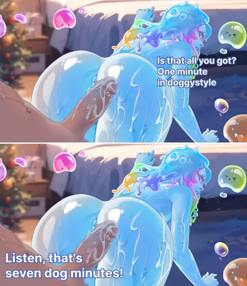One minute is also difficult work with such a slime girl by WANDERER_GAME