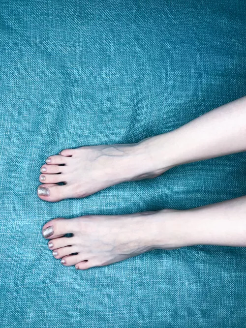 Silver pedicure by CharmingMistress