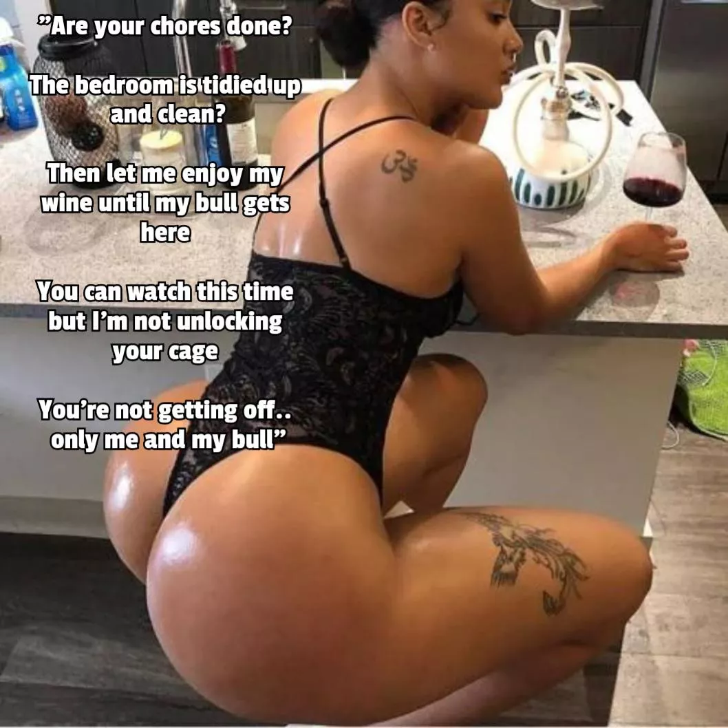 Your Mistress enjoying wine waiting for her bull to arrive posted by Captiondude1996