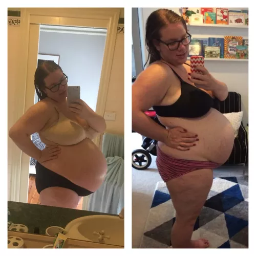 2nd v 1st pregnancy  comparison… I got so big with my second  by Hayleycurvy