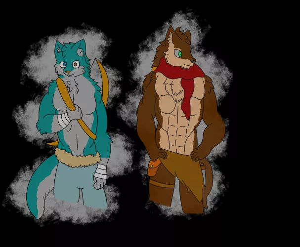 Been awhile so I decide to draw 2 ocs. Muscle is harder thrn i thought by CanineAtNight