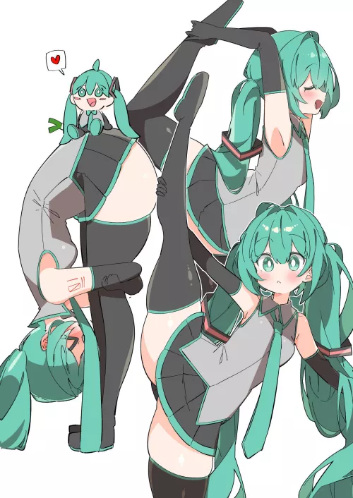Hatsune Miku in various positions by LafterMastr