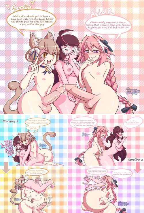 {image} YOU Chose Ferris AND Astolfo as my Playdates! (OC by anarcho slurpie) [M/F, Same-Size, Unwilling] by anarch0slurpie