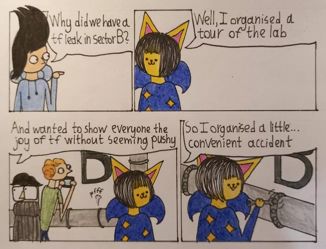 Convenient accident (art by me)  by MrMoor2007