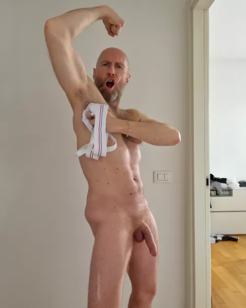 Couldn’t decide what smells better after the gym, my jock or my pits. Pheromones are a weird thing.🤤 by EdoSilverXXX