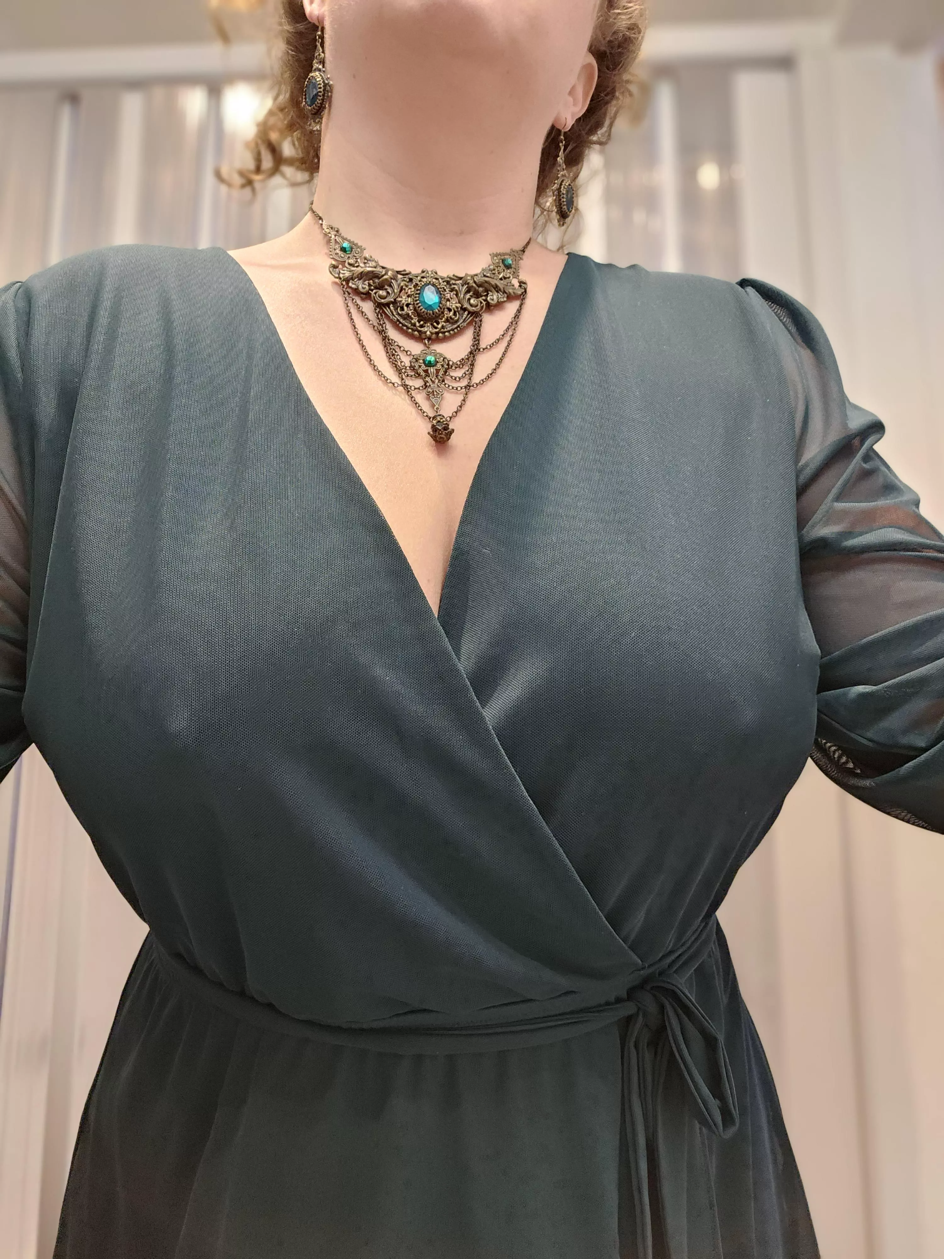 In my emerald grwen dress posted by Rich-Protection2188