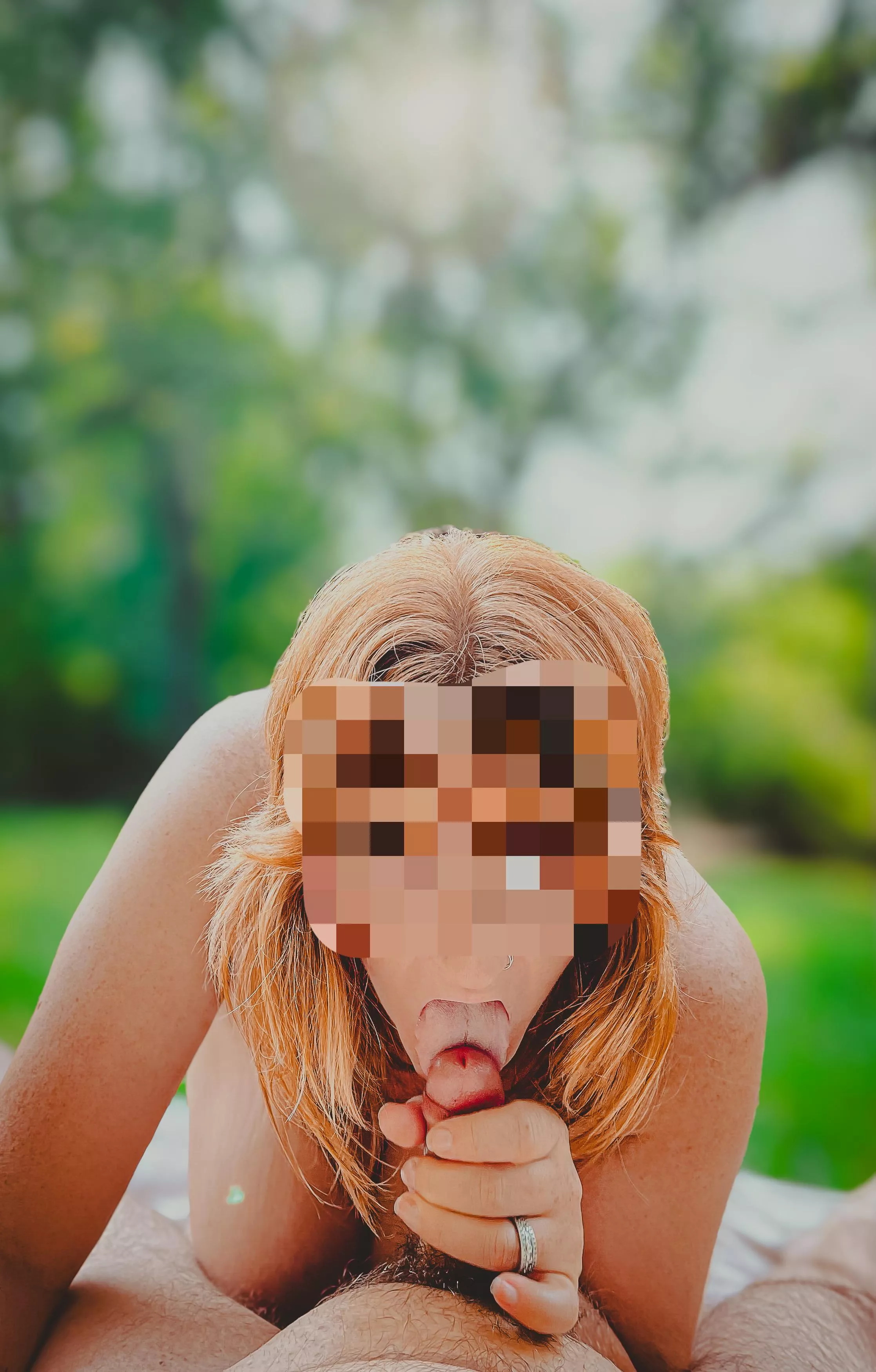 Love sucking hubbies cock in the front yard! posted by KinkyCrimsonNClover