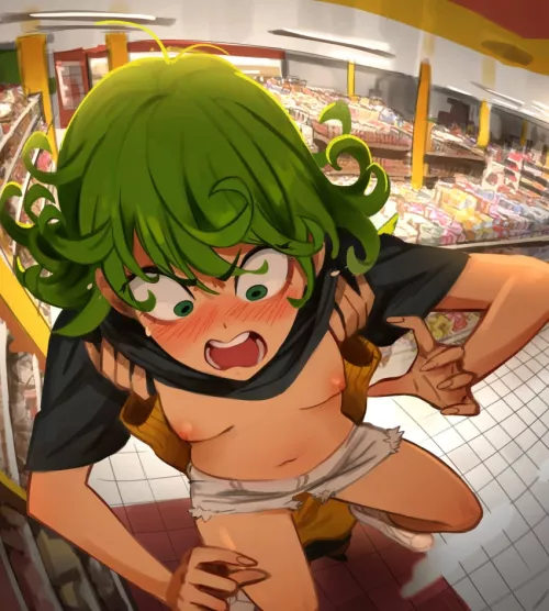 She wanted a better view of the camera, but the camera got a better view of her. [One punch man] by DirectFan6021