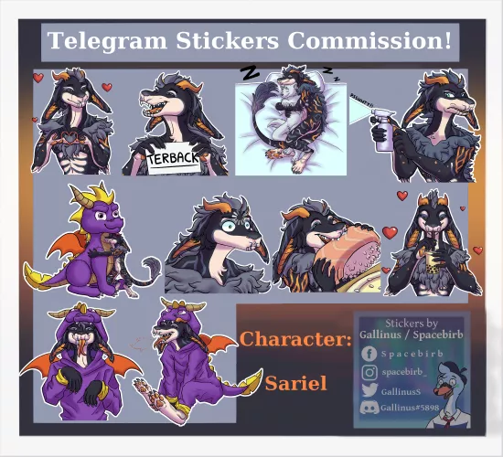 Telegram stickers - Sariel (art by me) by Galliina